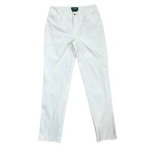 Vintage 90’s Lauren by Ralph Lauren White Straight Leg Stretch Low Rise Pants
